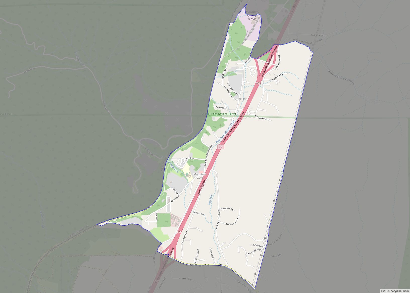 Map of Mountain Gate CDP