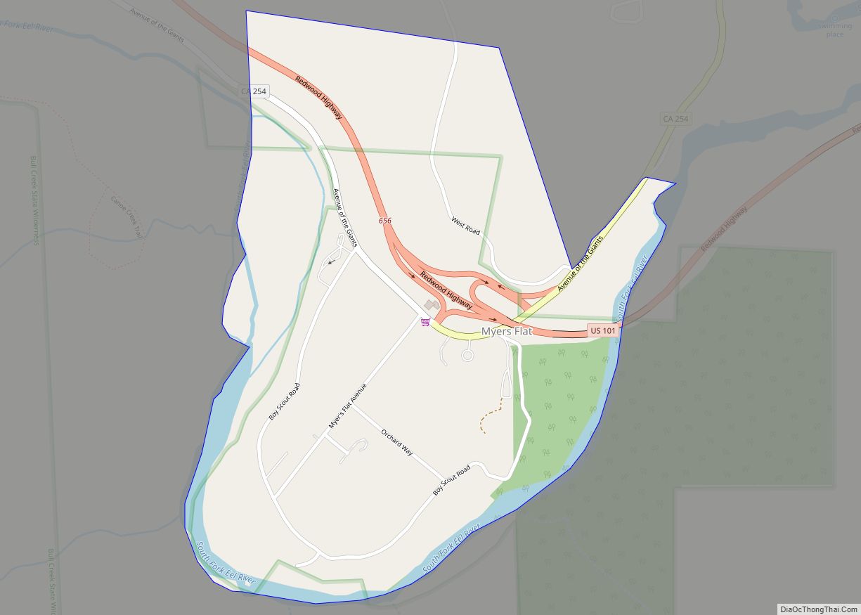 Map of Myers Flat CDP