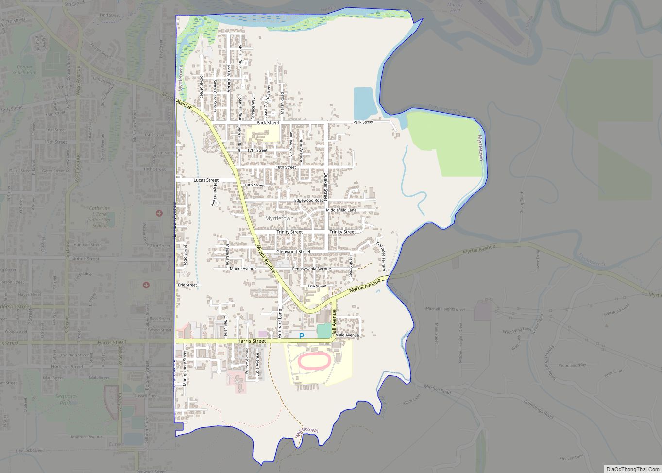 Map of Myrtletown CDP
