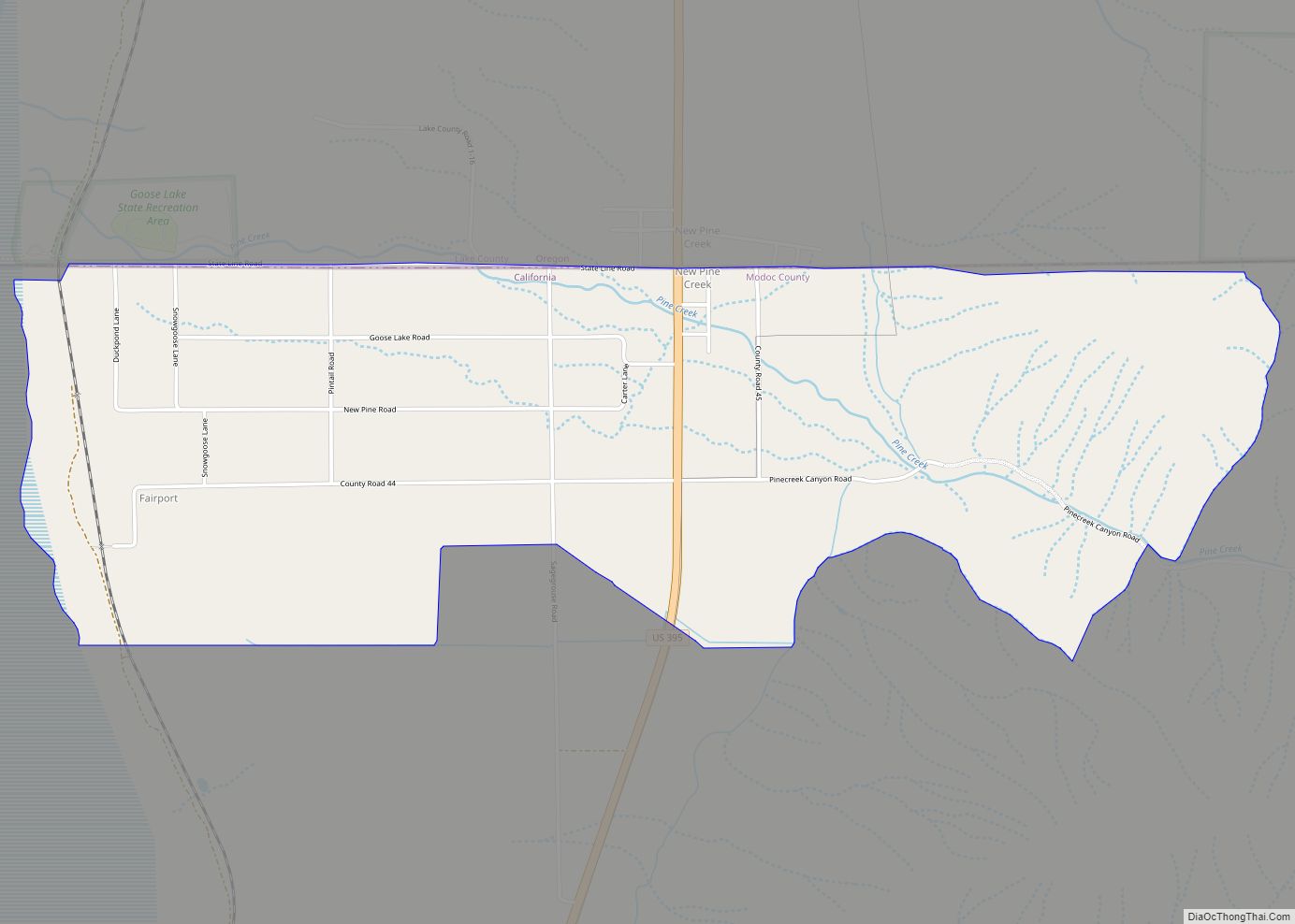 Map of New Pine Creek CDP