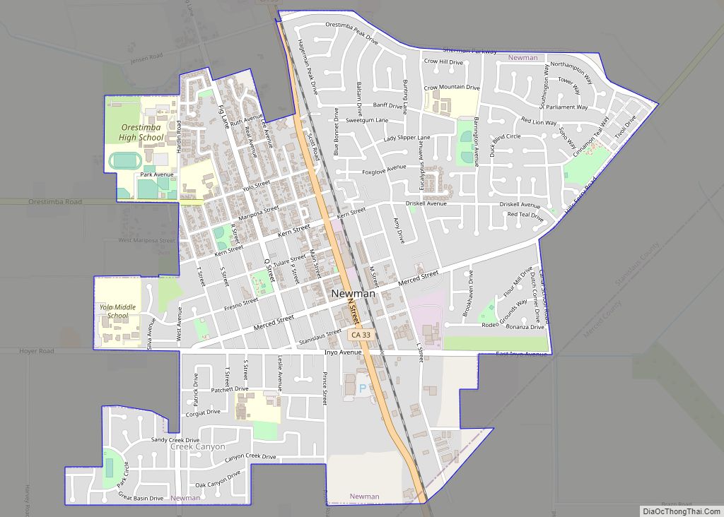 Map of Newman city