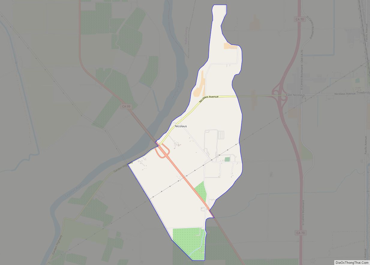 Map of Nicolaus CDP