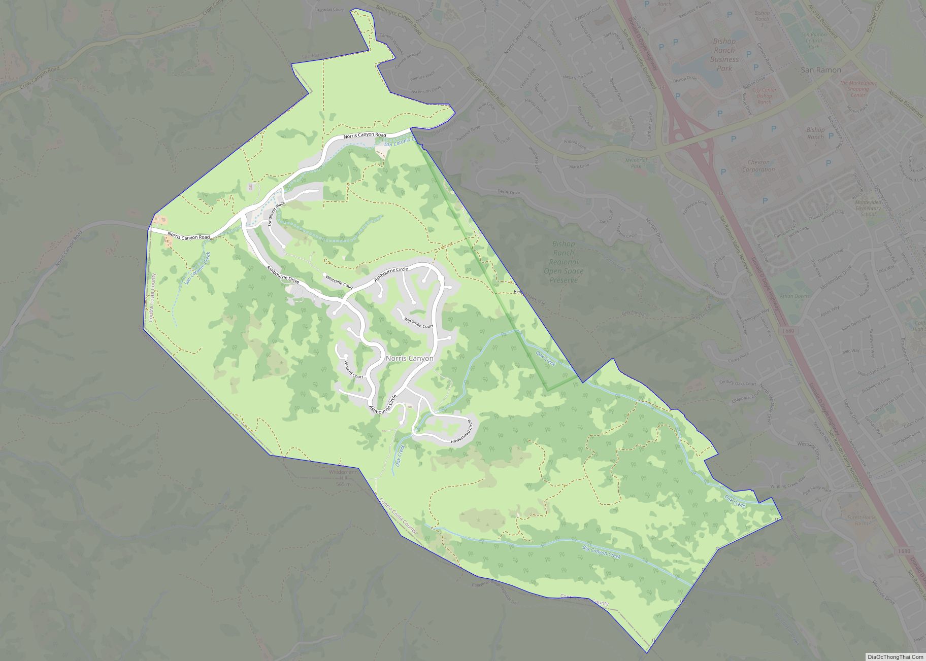 Map of Norris Canyon CDP