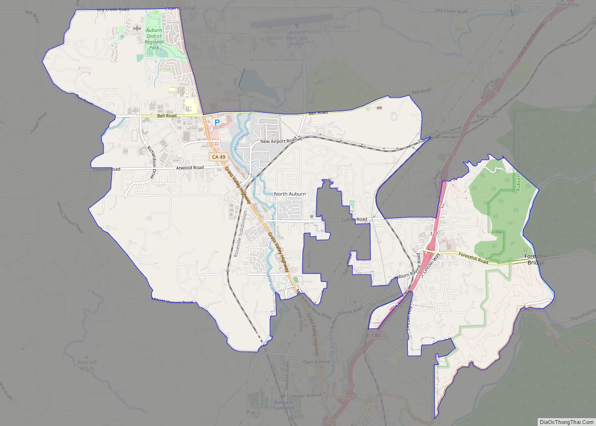Map of North Auburn CDP