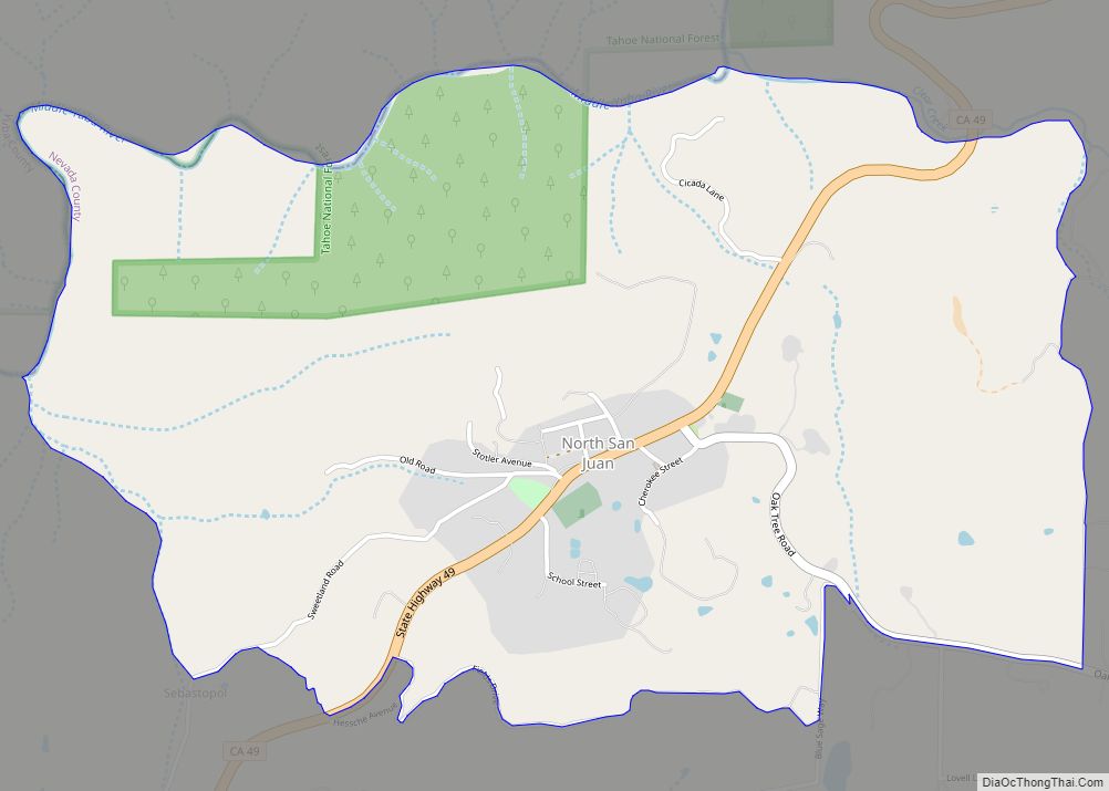 Map of North San Juan CDP