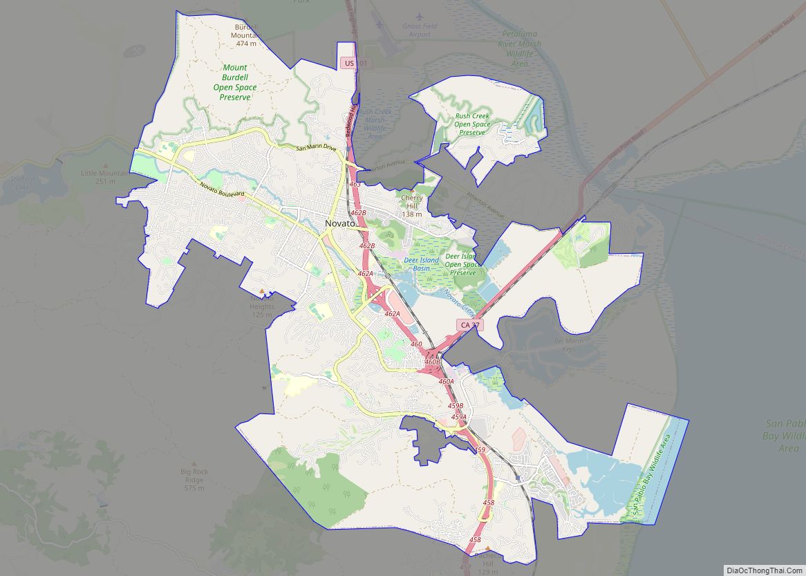 Map of Novato city