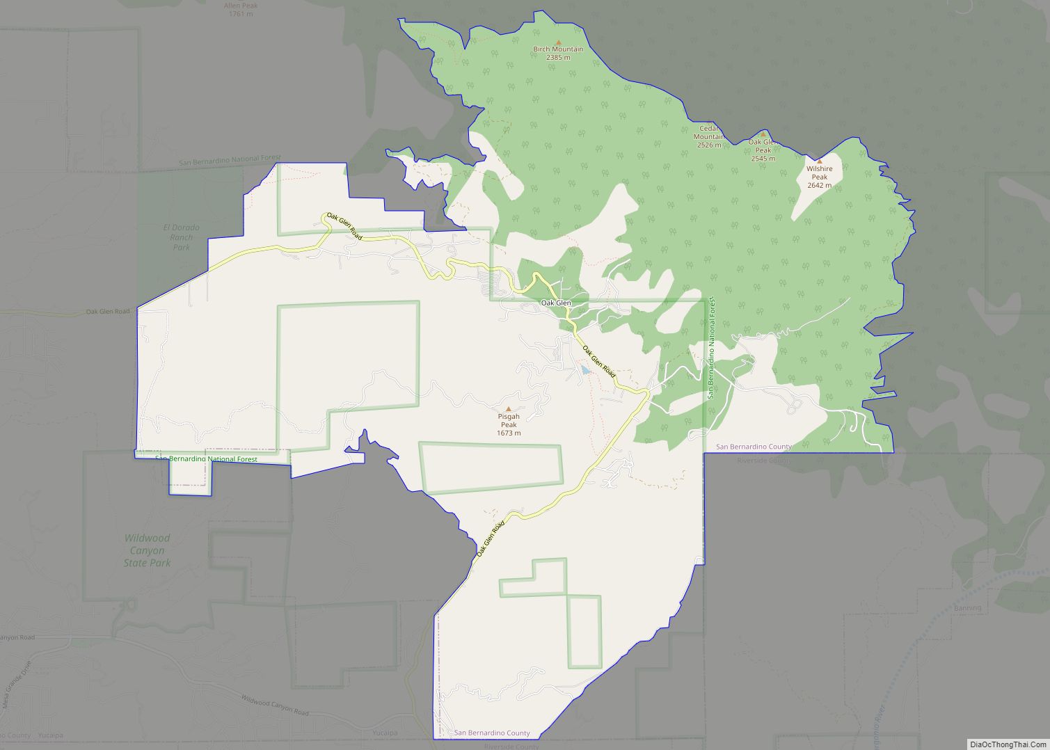 Map of Oak Glen CDP