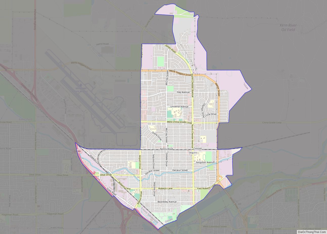 Map of Oildale CDP