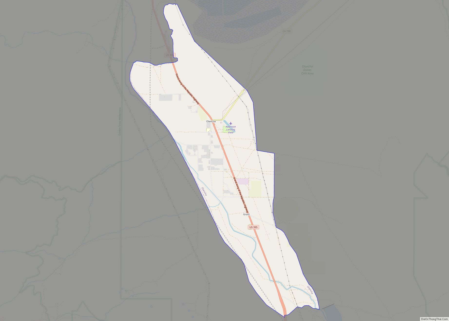 Map of Olancha CDP