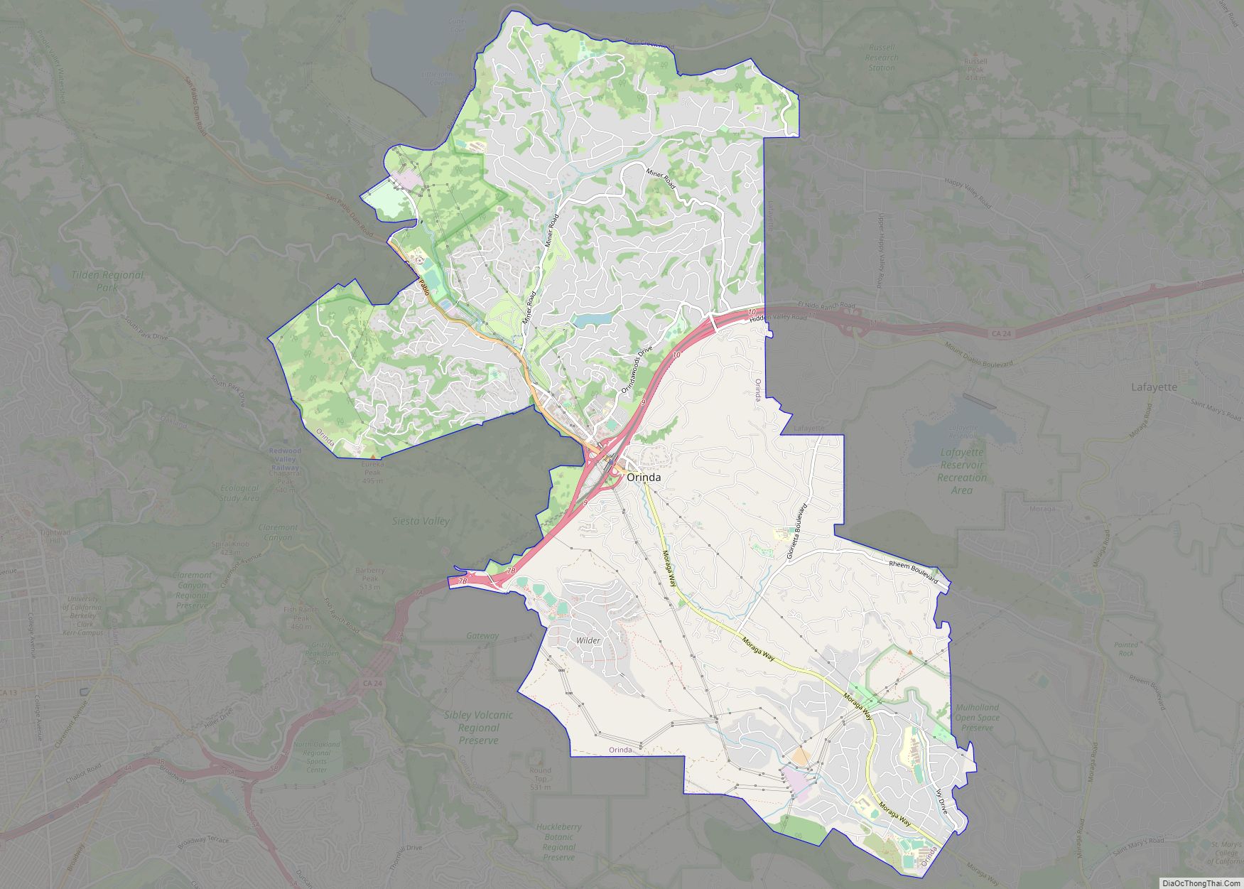 Map of Orinda city