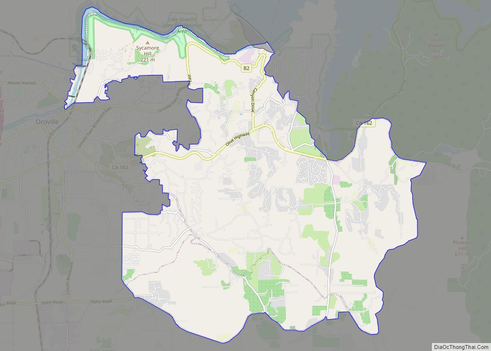 Map of Oroville East CDP