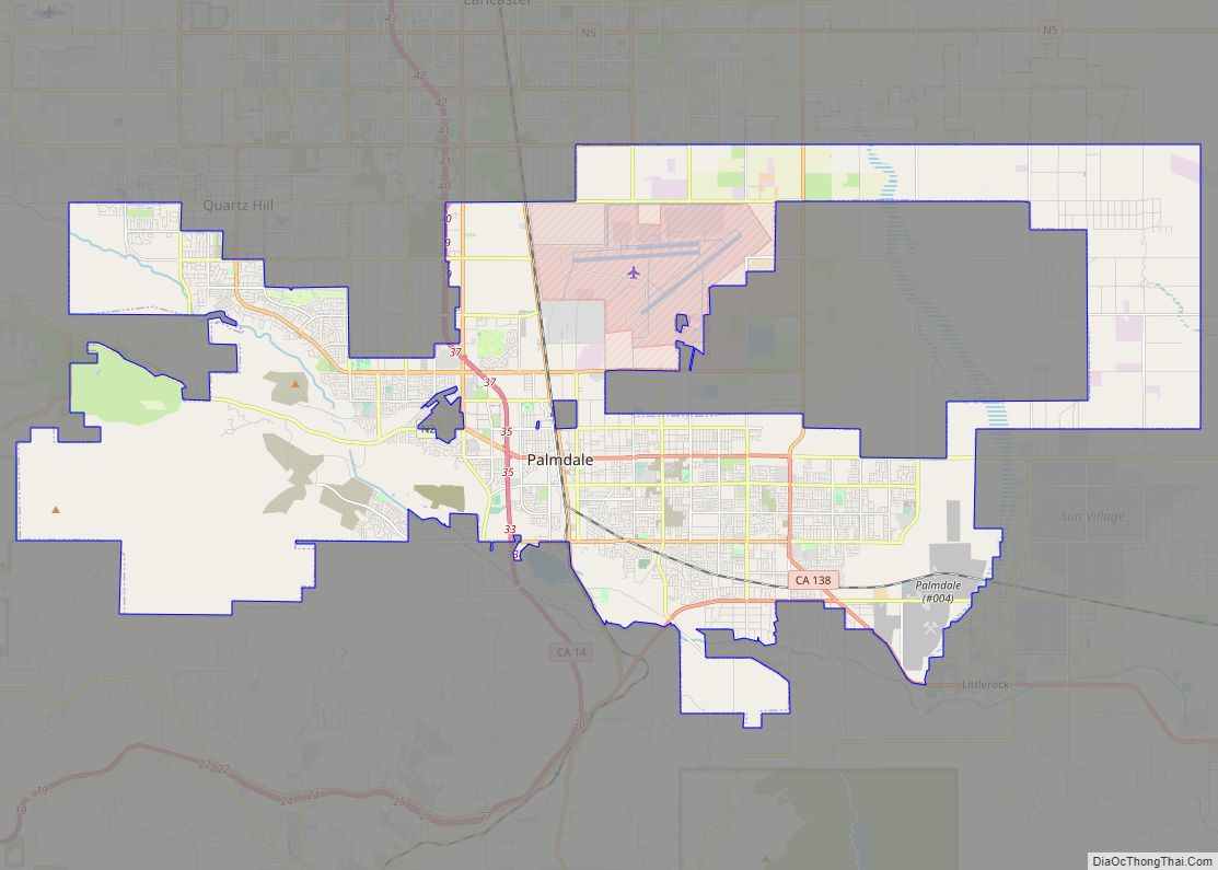 Map of Palmdale city