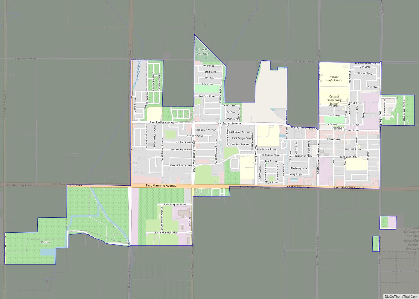 Map of Parlier city