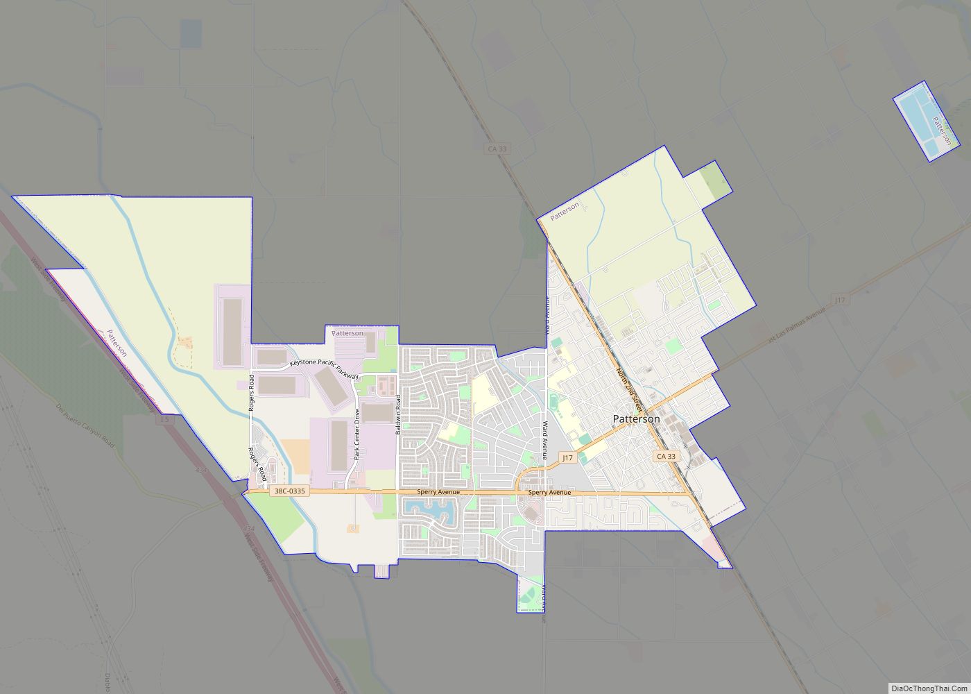 Map of Patterson city, California