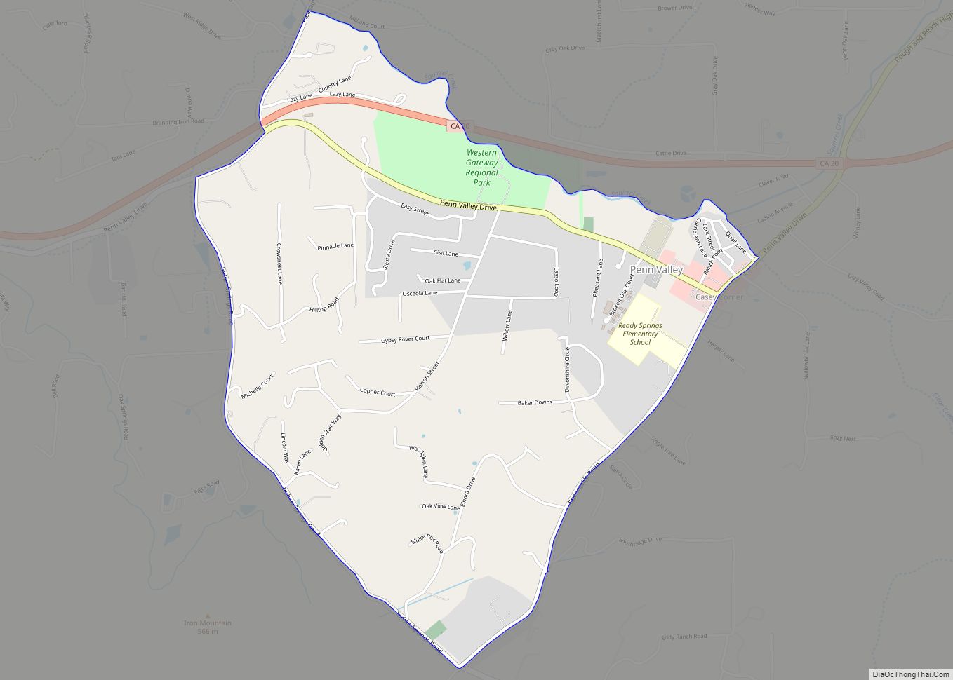 Map of Penn Valley CDP
