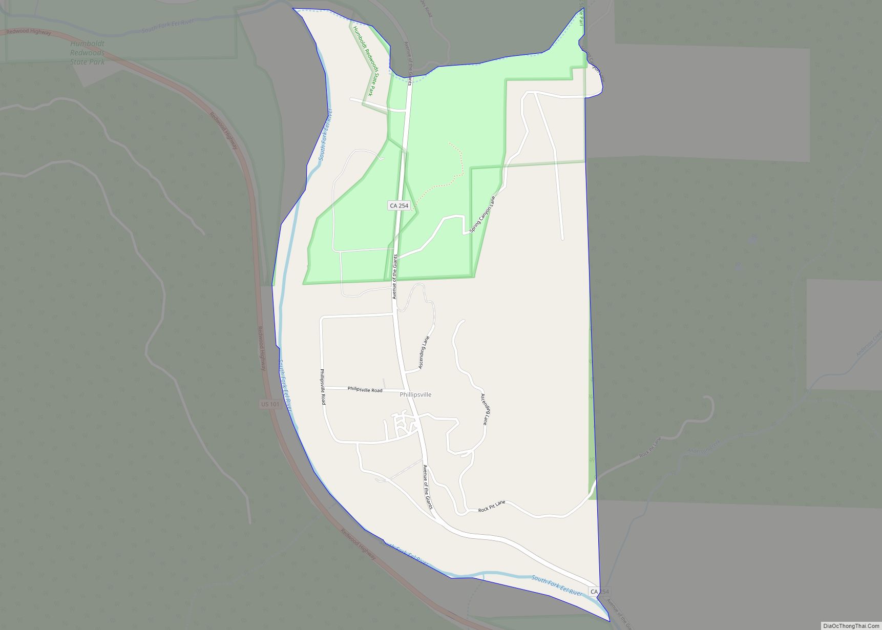 Map of Phillipsville CDP