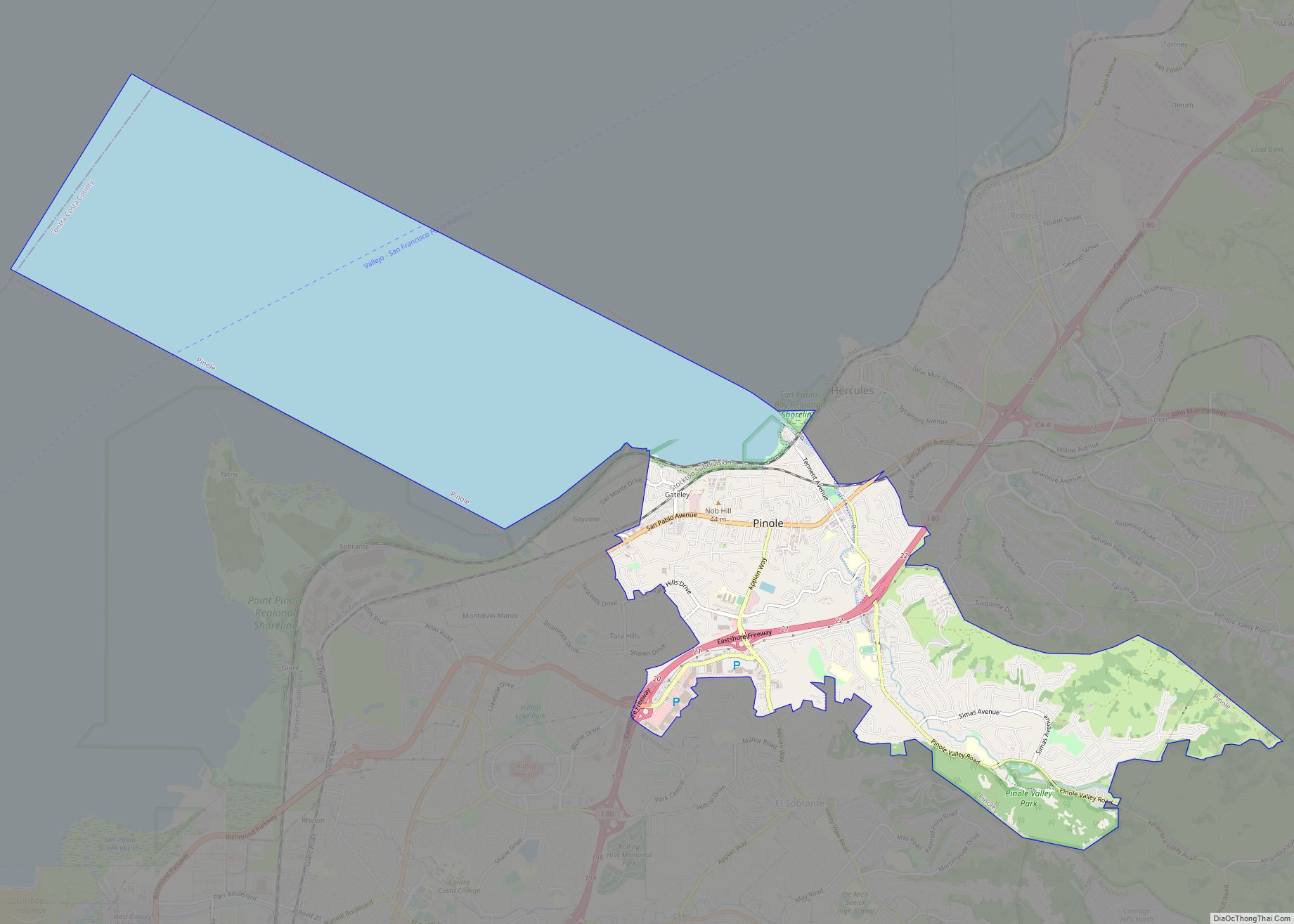 Map of Pinole city