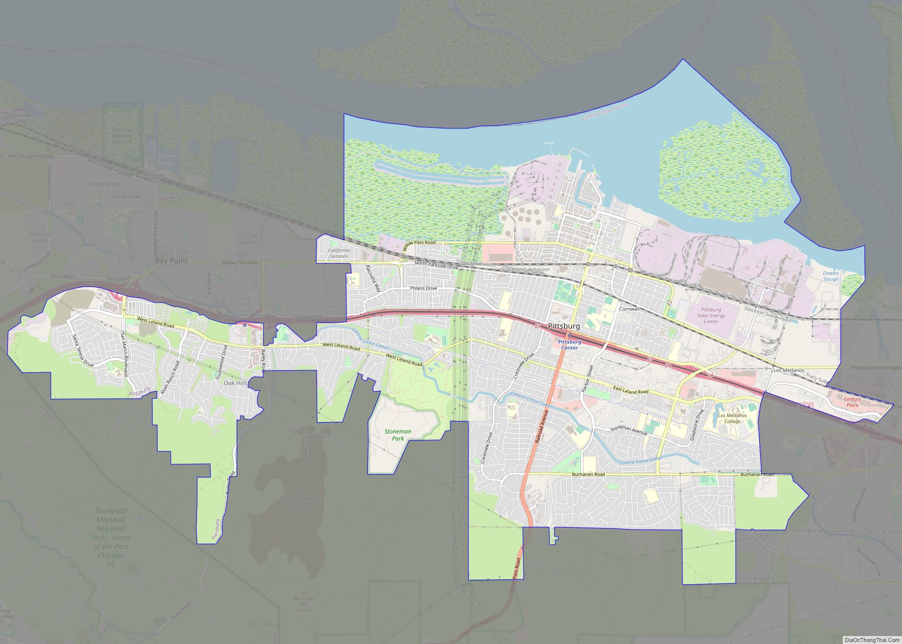 Map of Pittsburg city