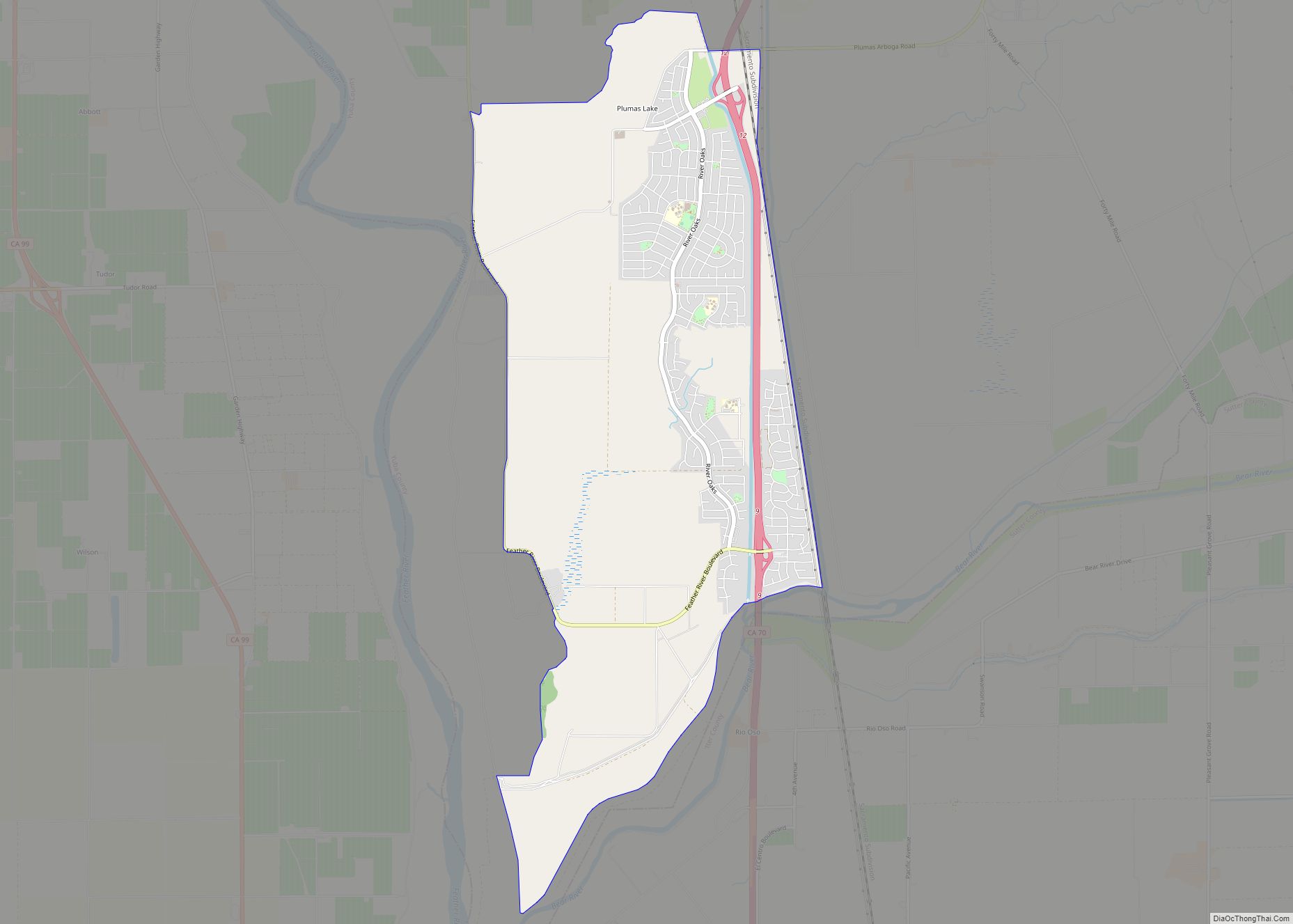 Map of Plumas Lake CDP