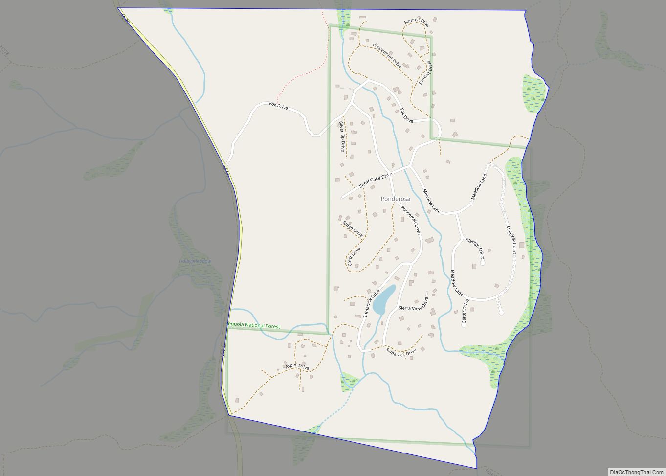 Map of Ponderosa CDP