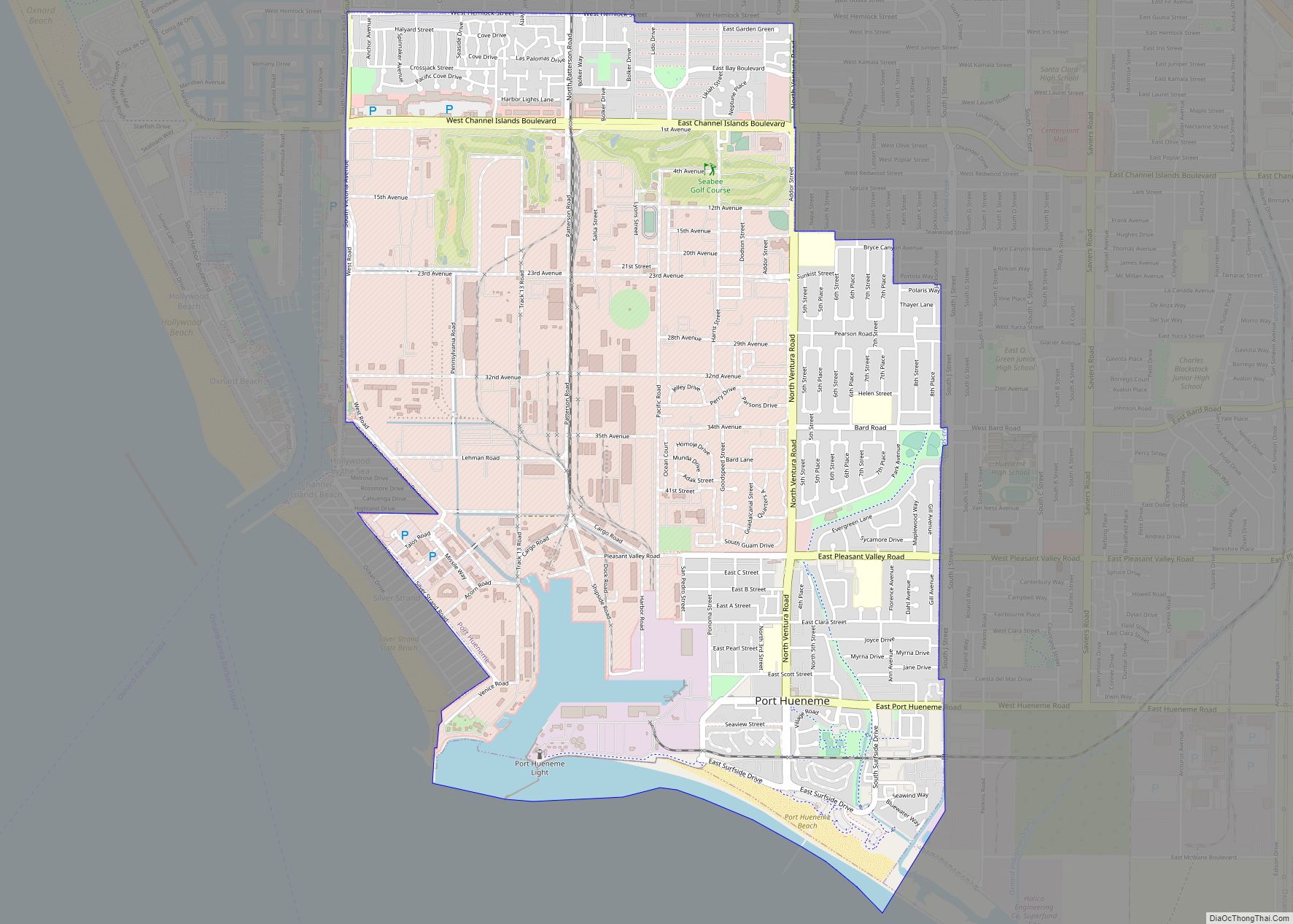 Map of Port Hueneme city