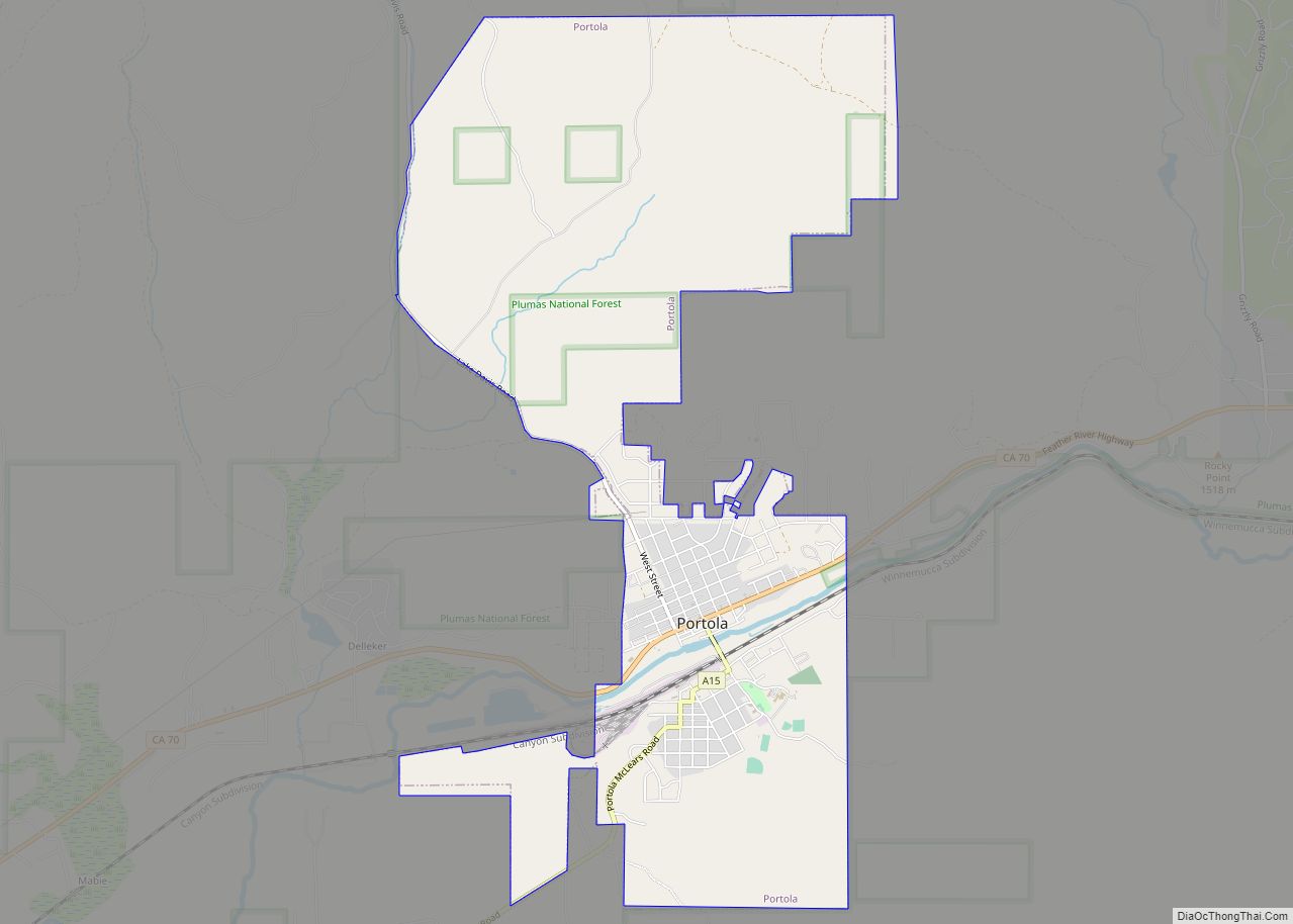Map of Portola city