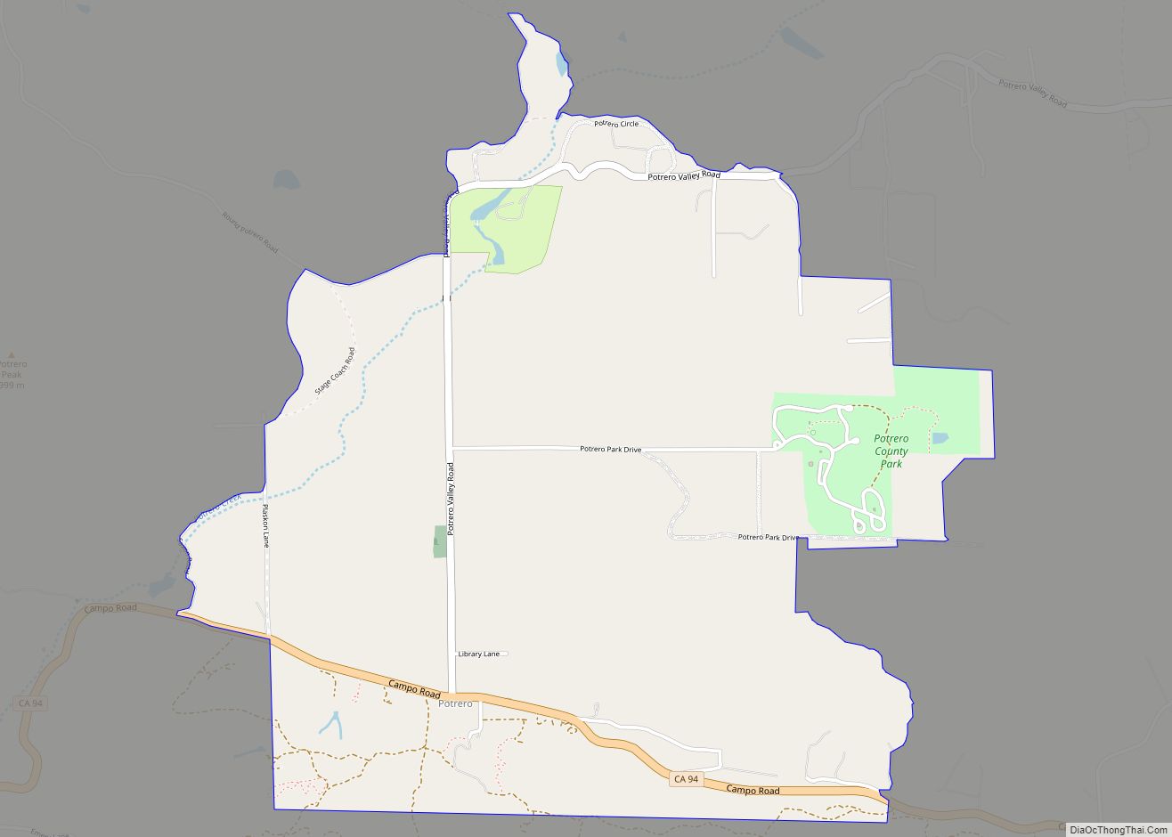 Map of Potrero CDP