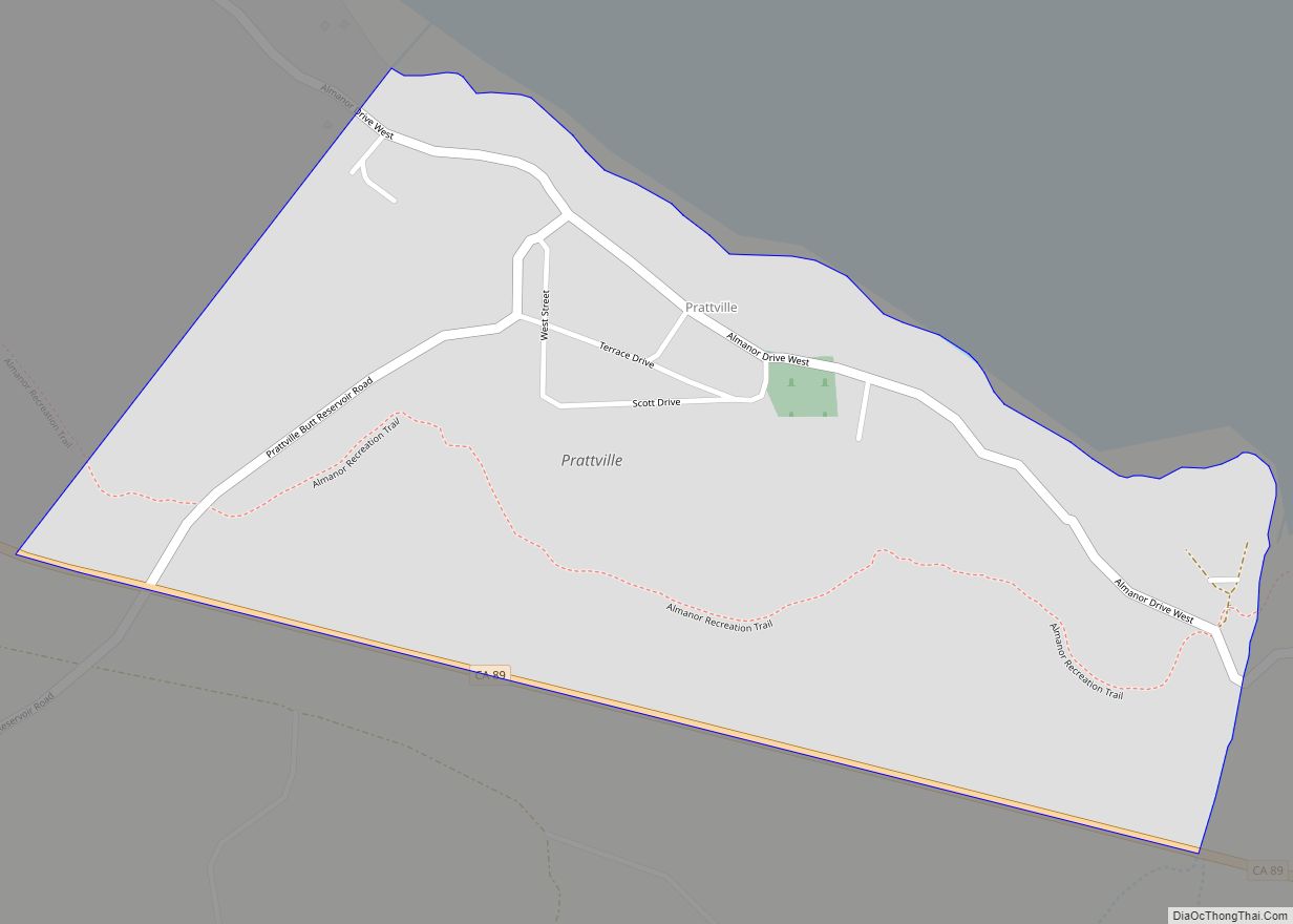 Map of Prattville CDP, California
