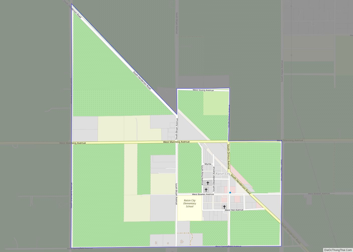 Map of Raisin City CDP