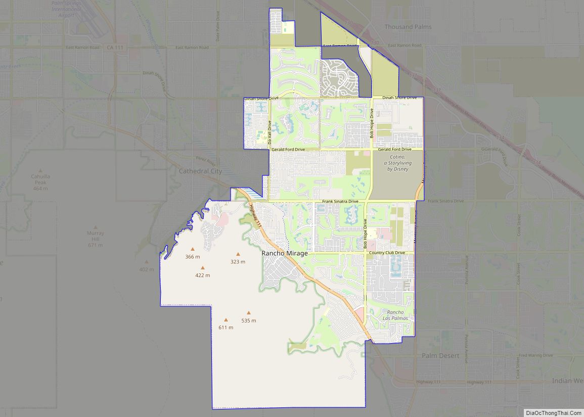 Map of Rancho Mirage city