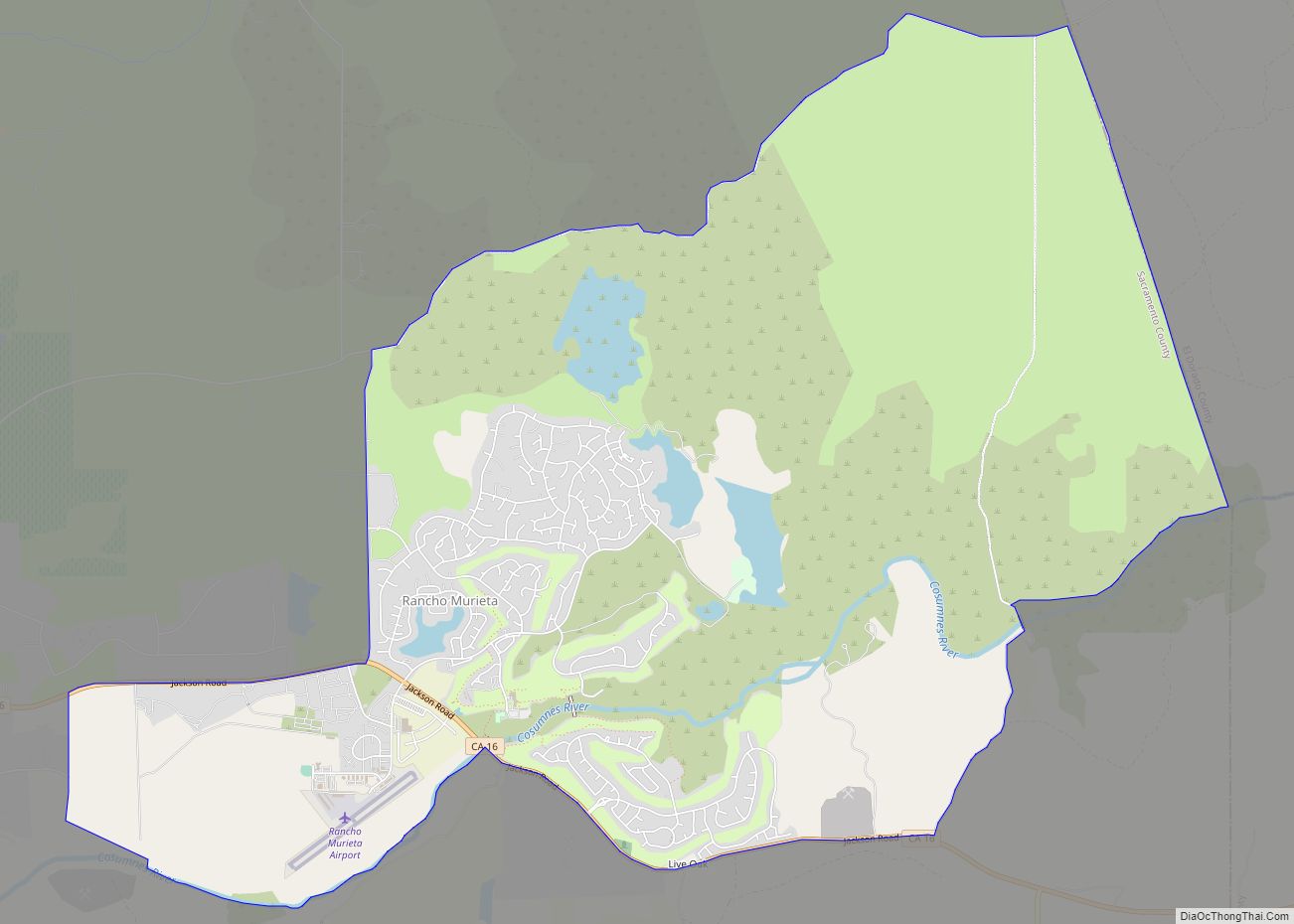 Map of Rancho Murieta CDP