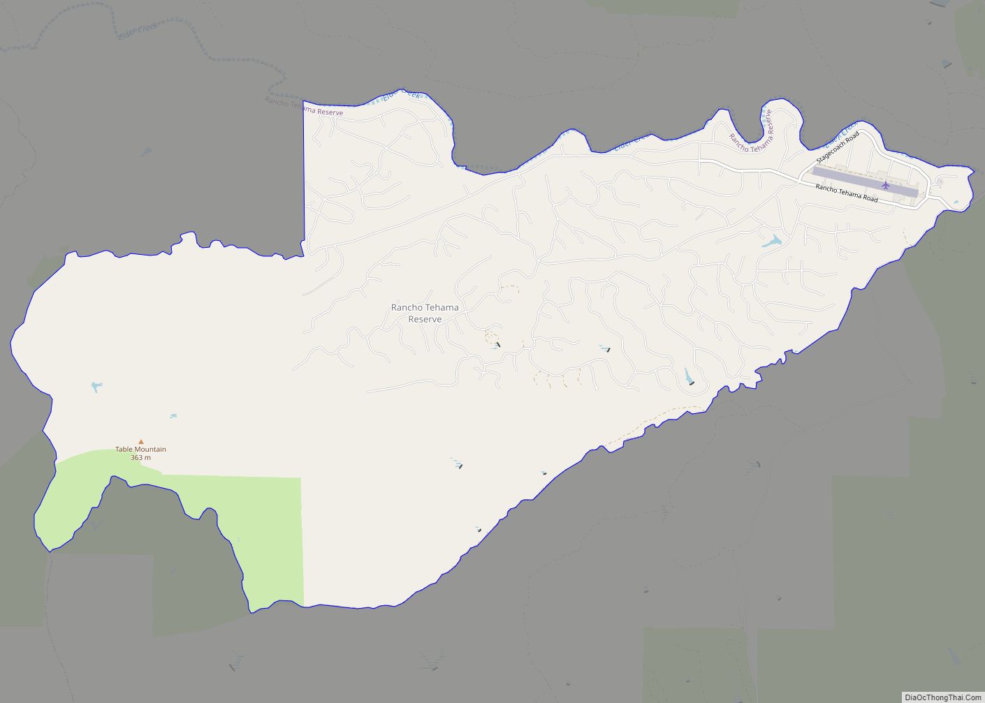 Map of Rancho Tehama Reserve CDP