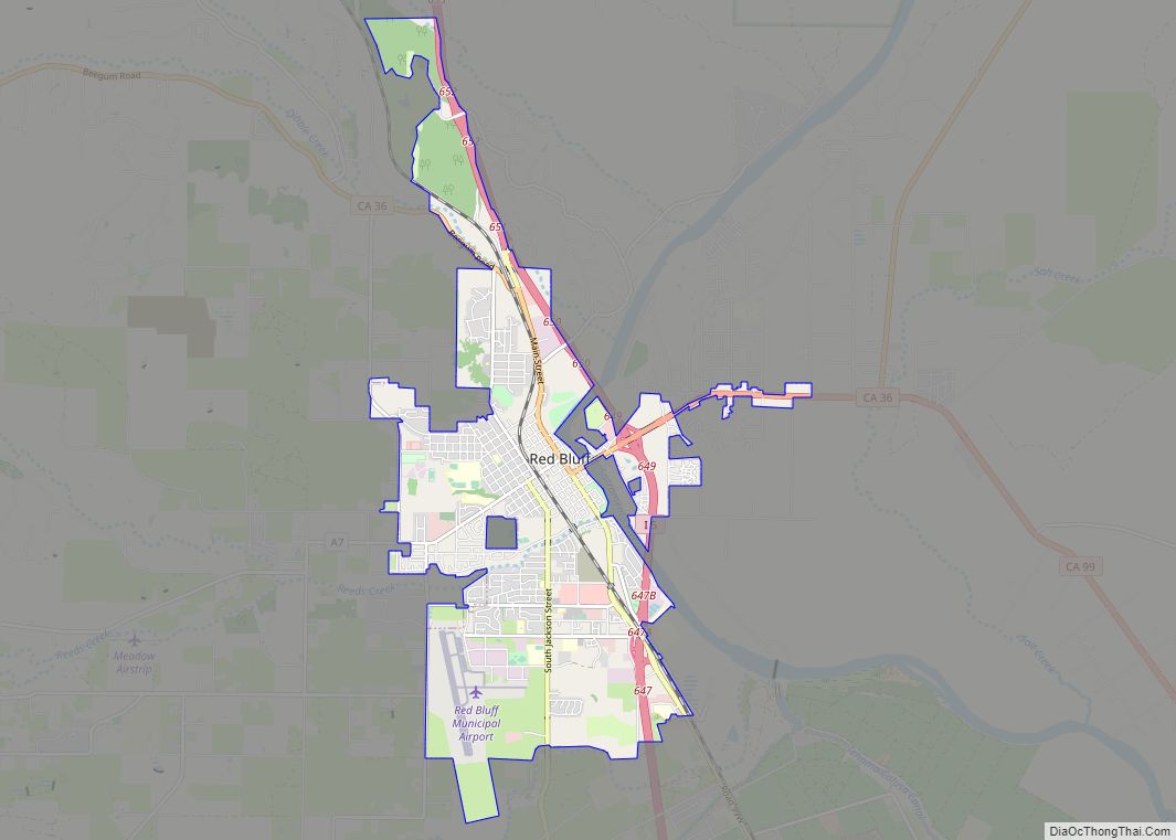 Map of Red Bluff city