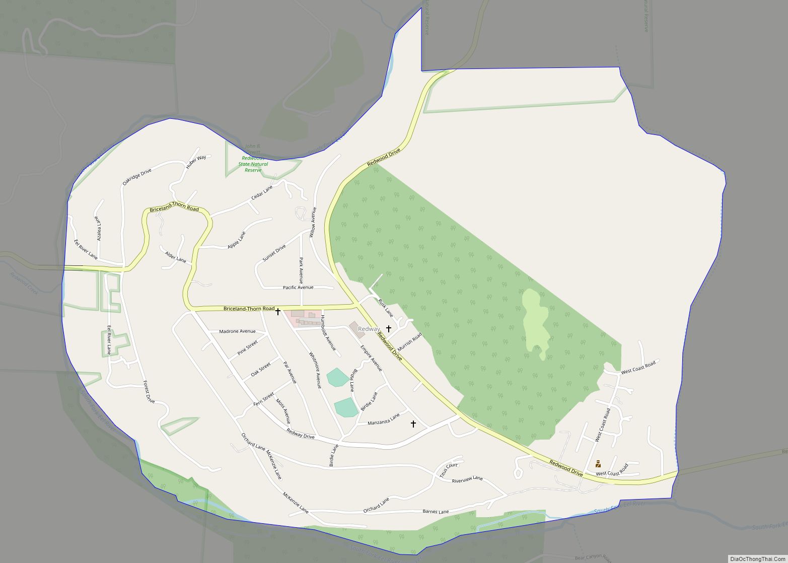 Map of Redway CDP