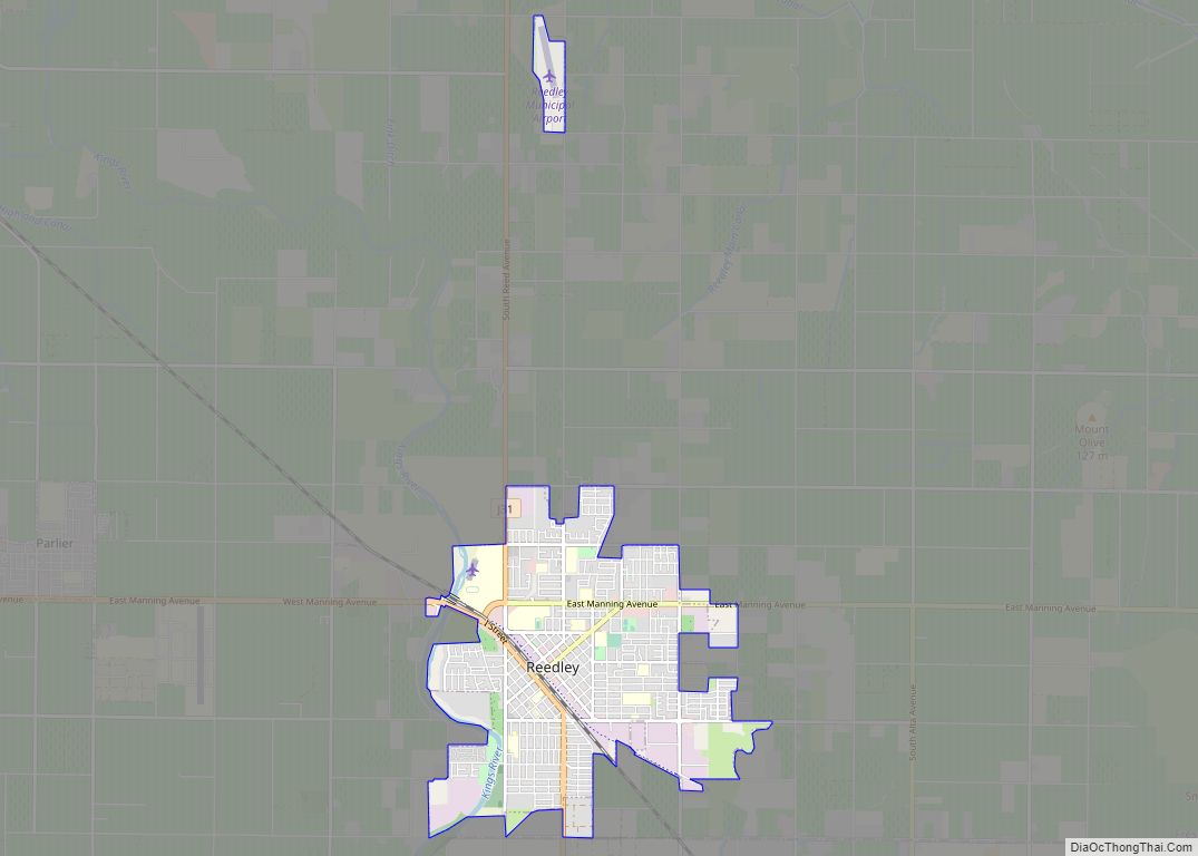 Map of Reedley city