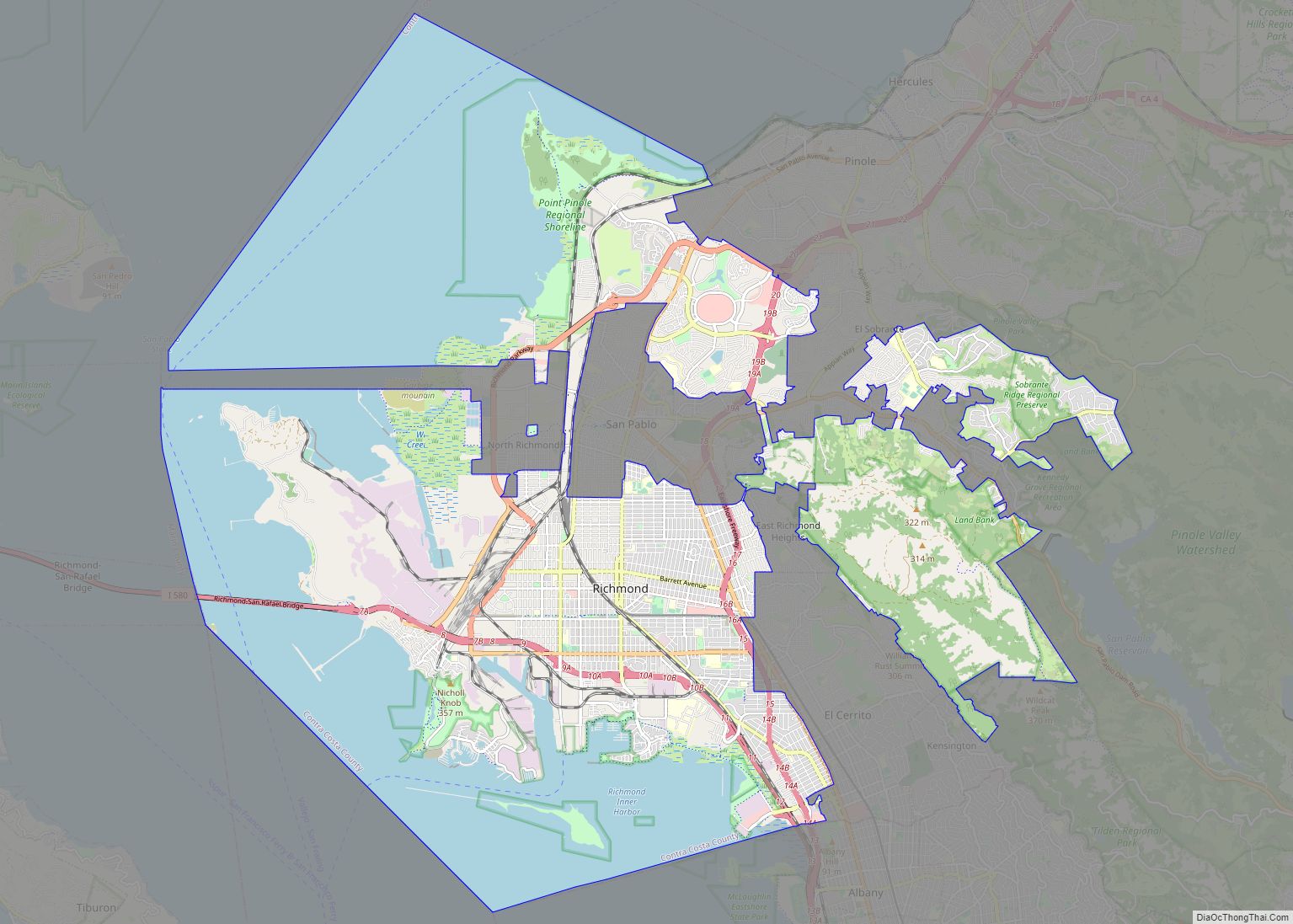 Map of Richmond city