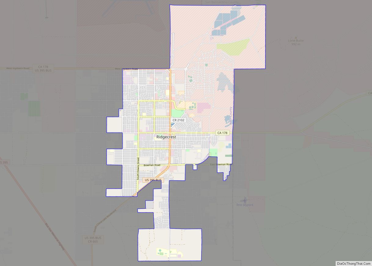 Map of Ridgecrest city