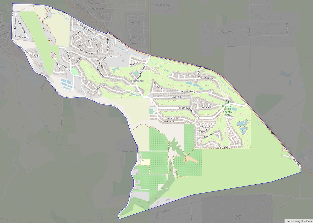 Map of Ridgemark CDP