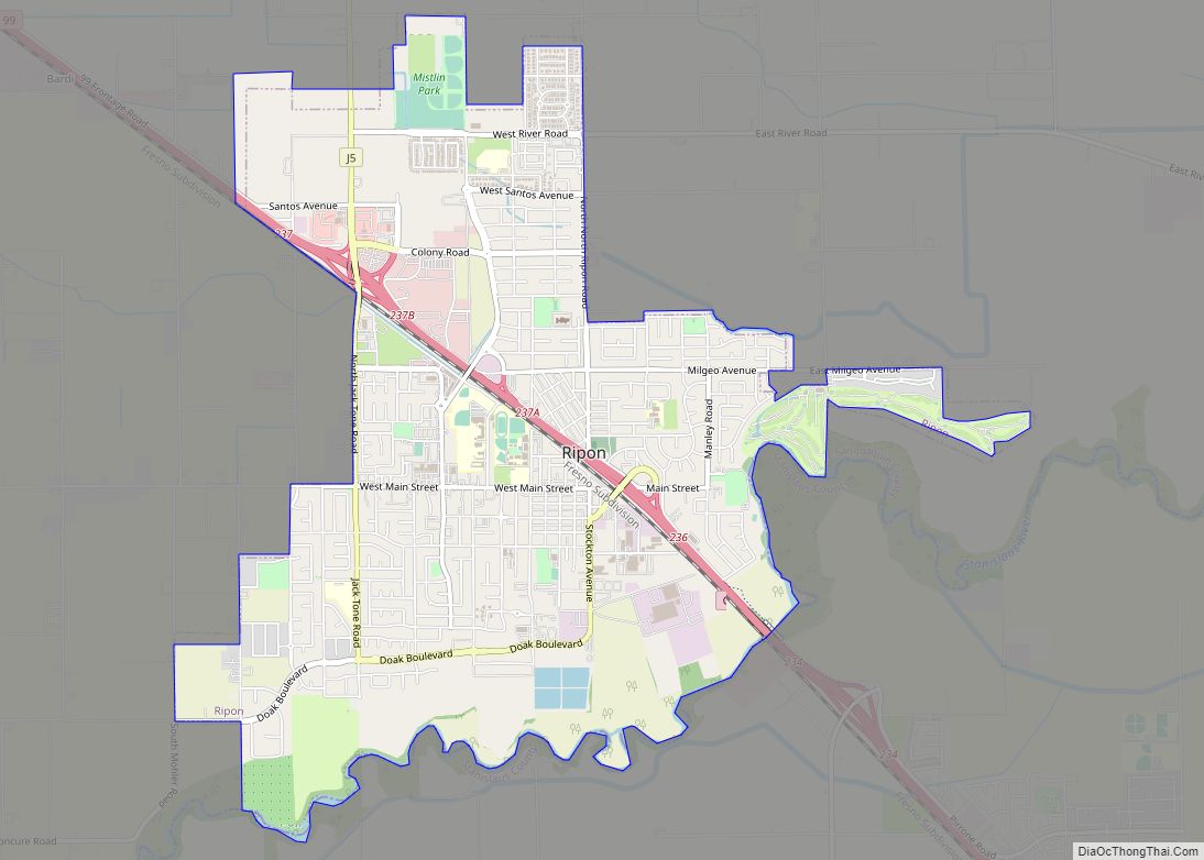 Map of Ripon city