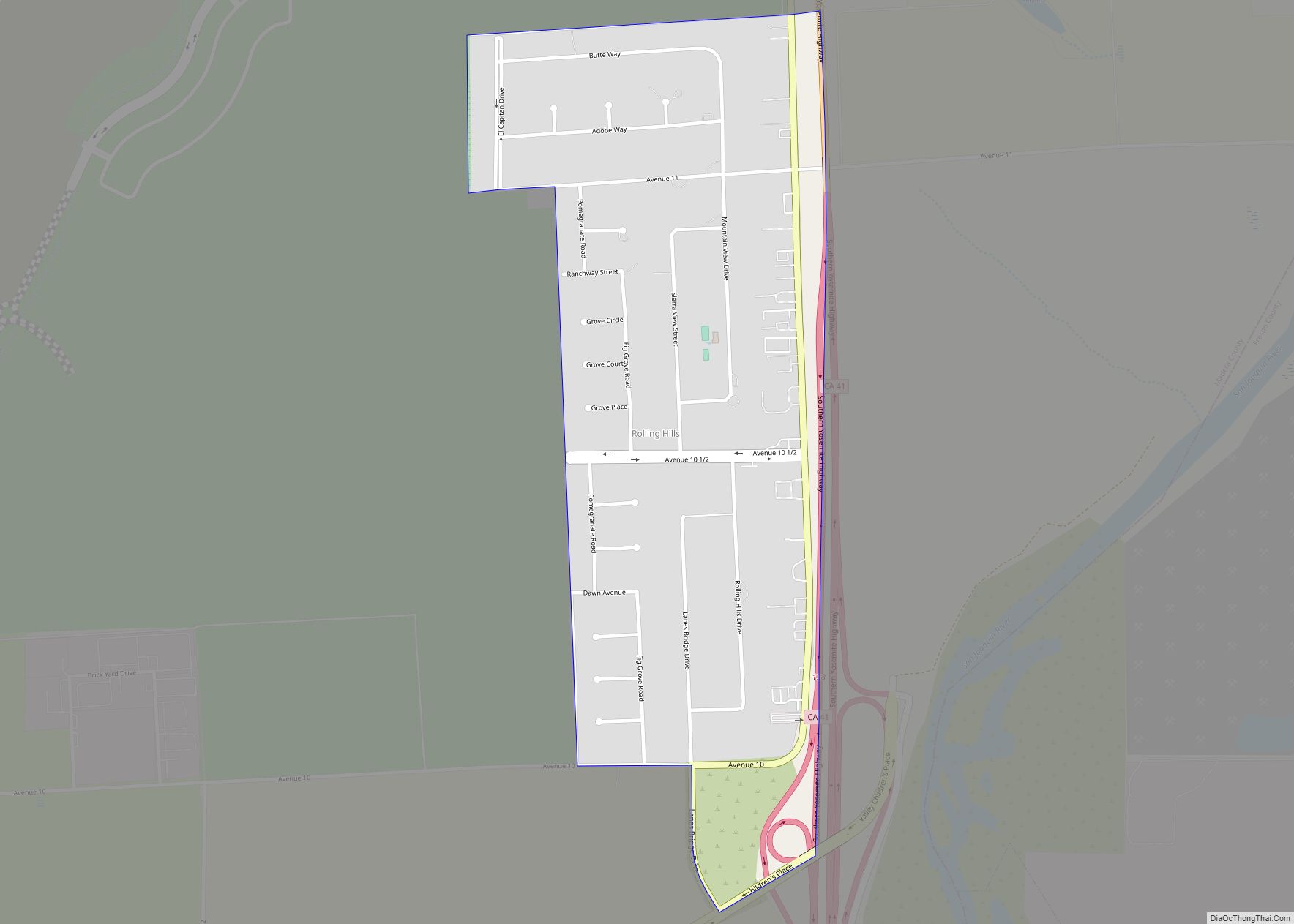 Map of Rolling Hills CDP