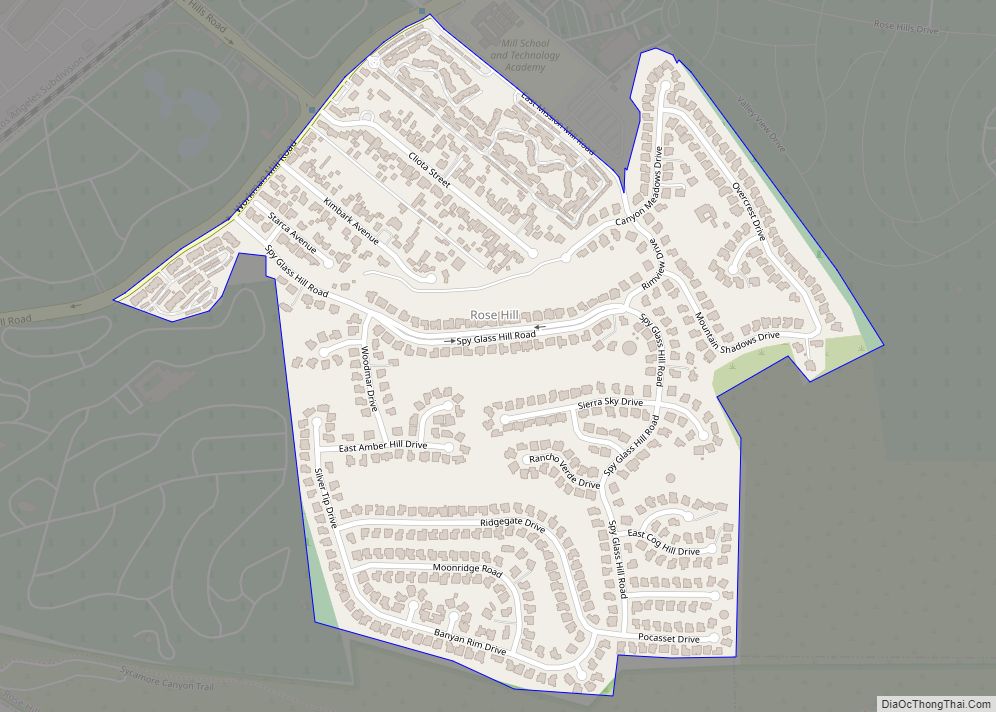 Map of Rose Hills CDP