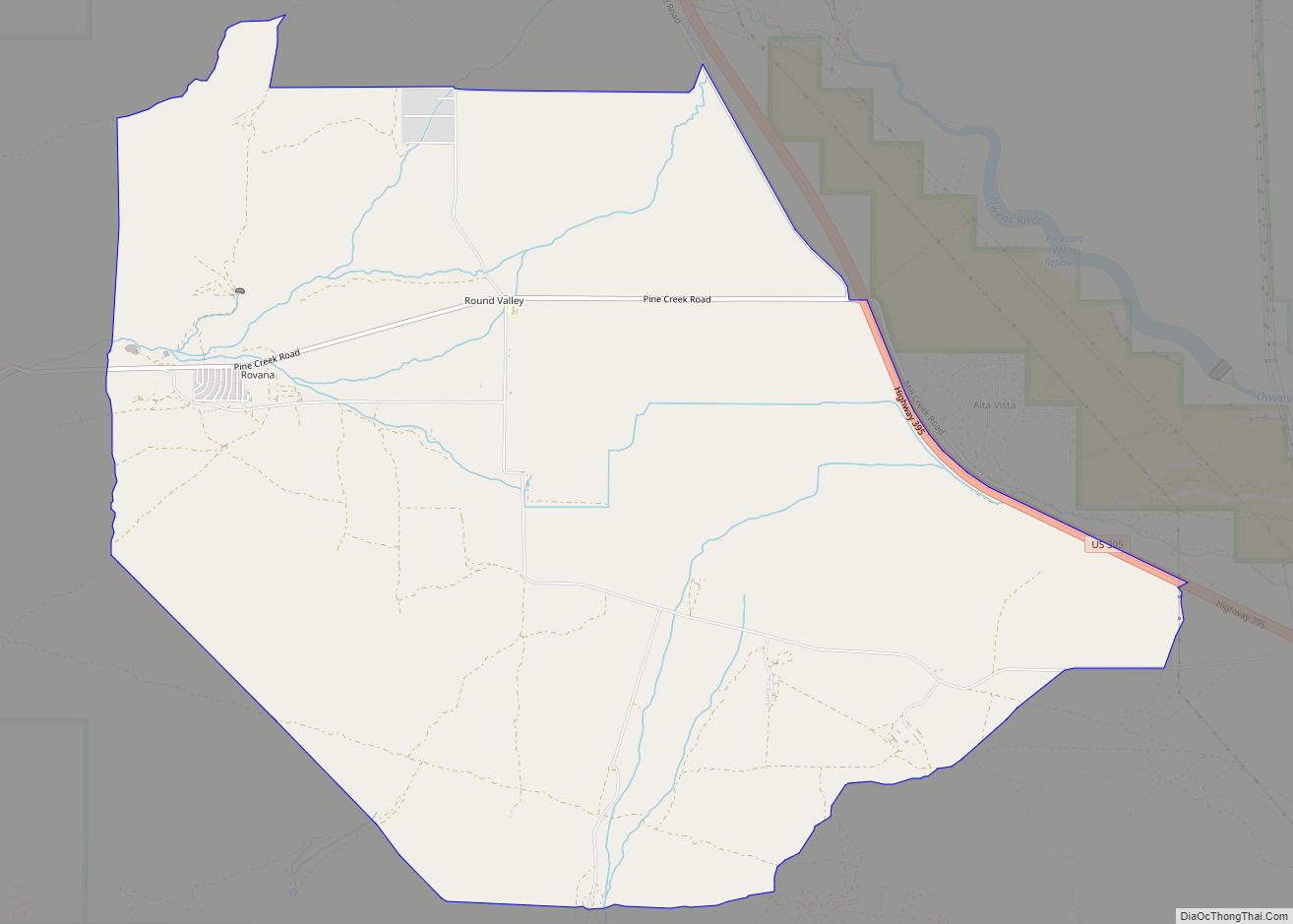 Map of Round Valley CDP, California