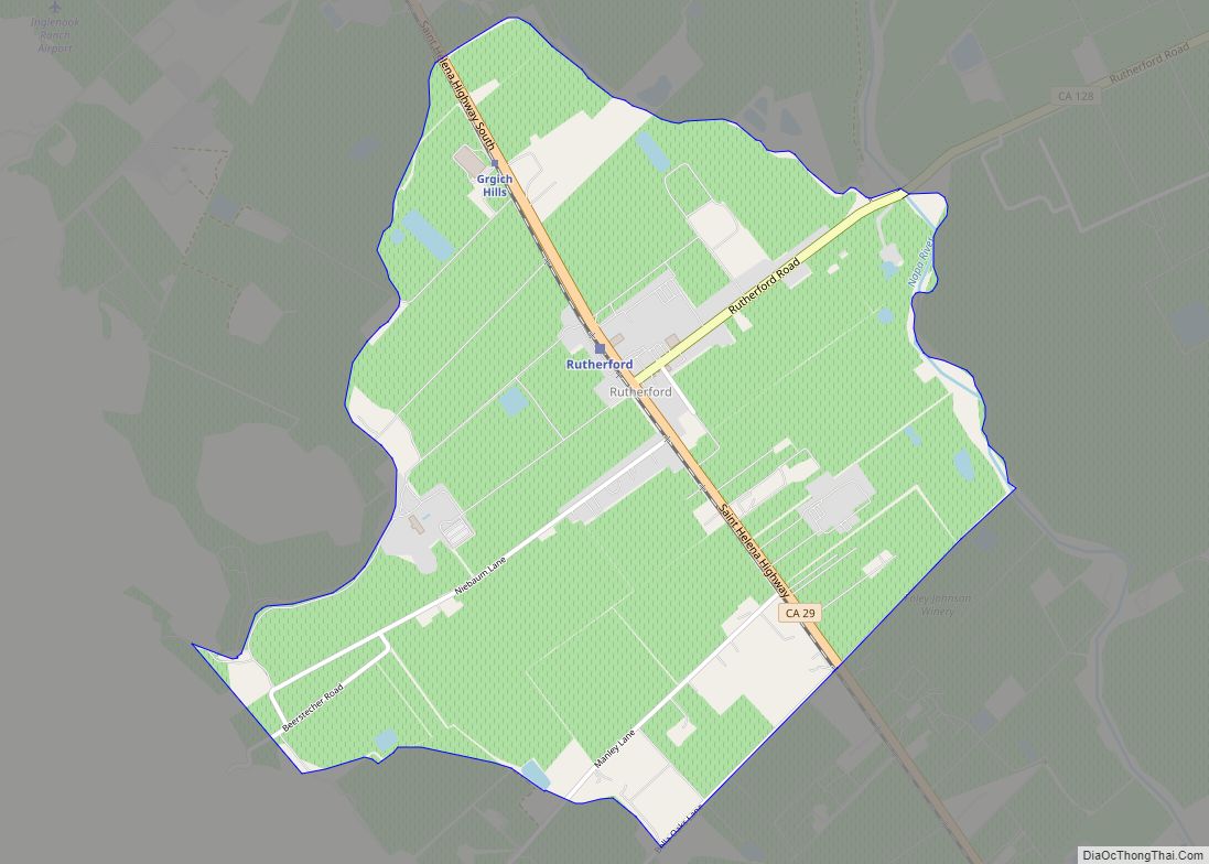 Map of Rutherford CDP