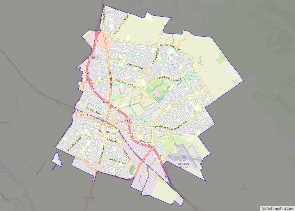 Map of Salinas city