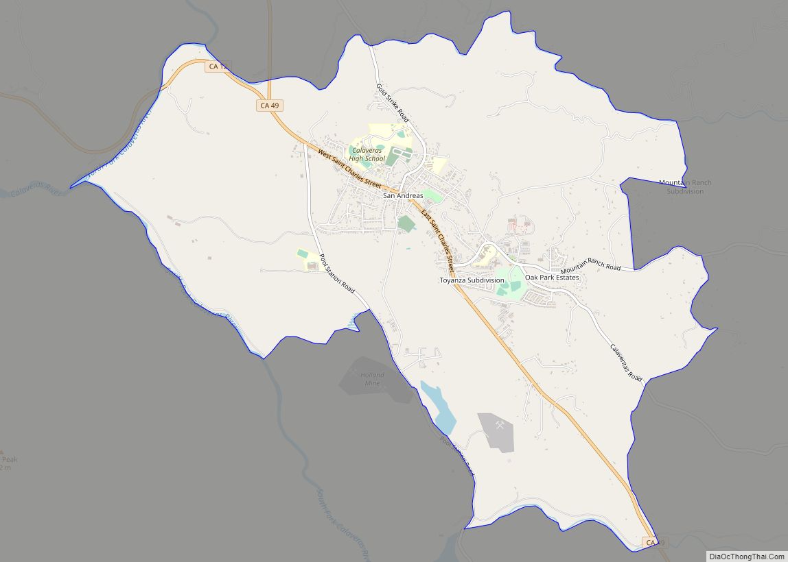 Map of San Andreas CDP