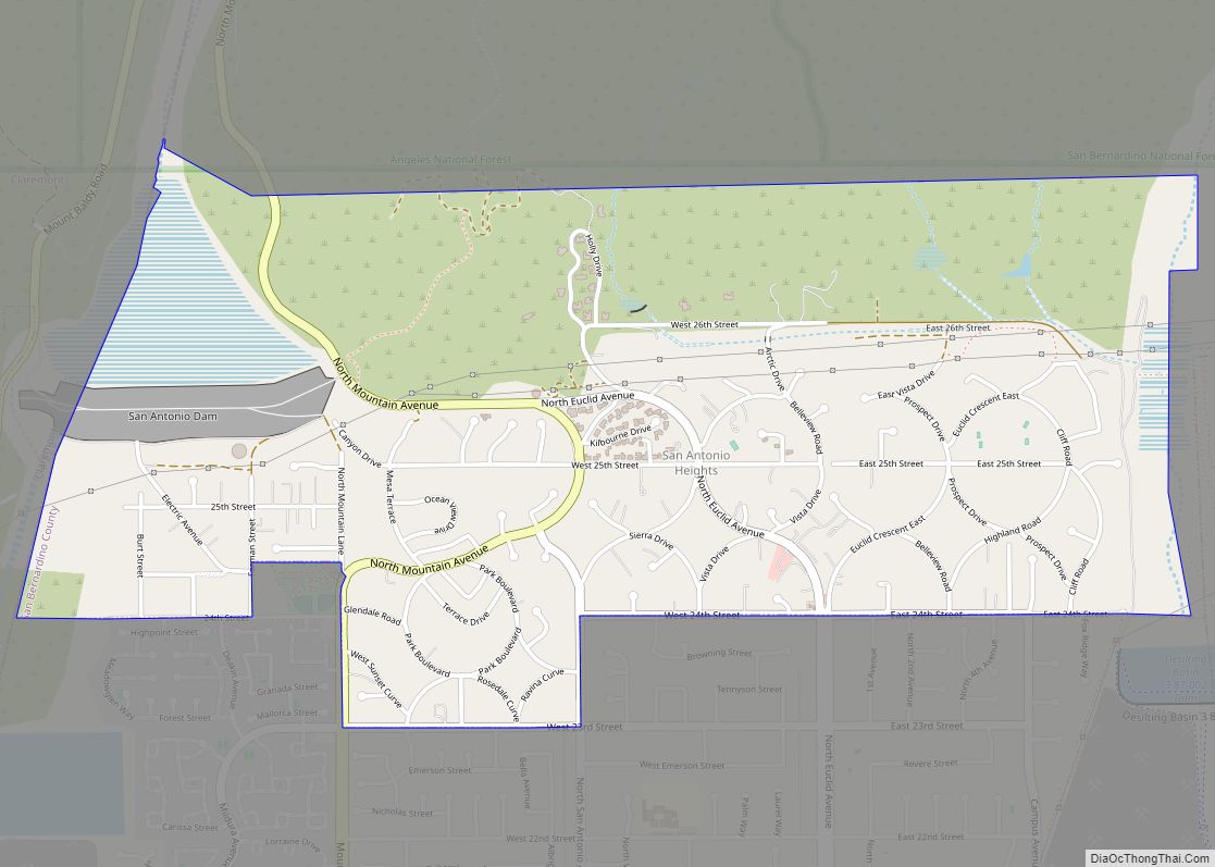 Map of San Antonio Heights CDP