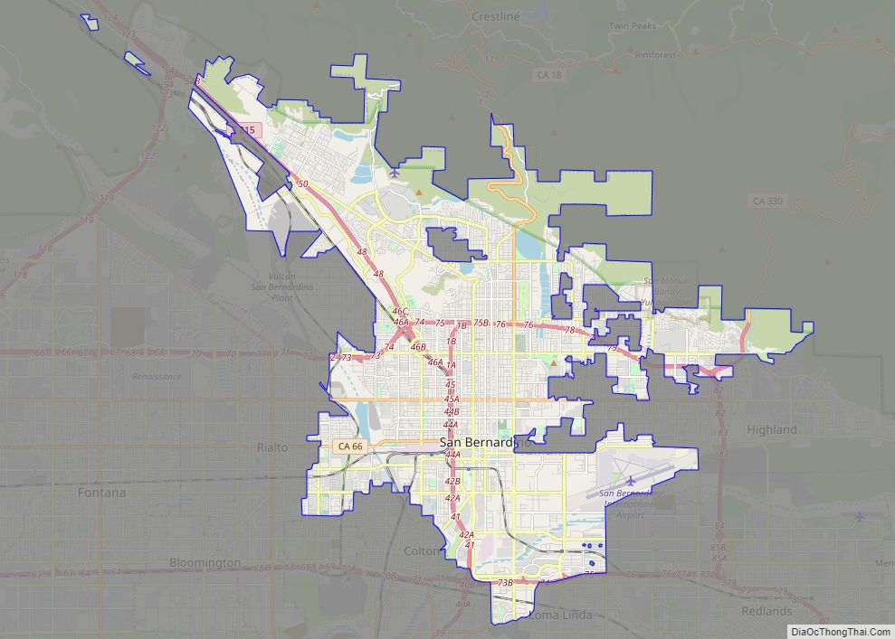 Map of San Bernardino city
