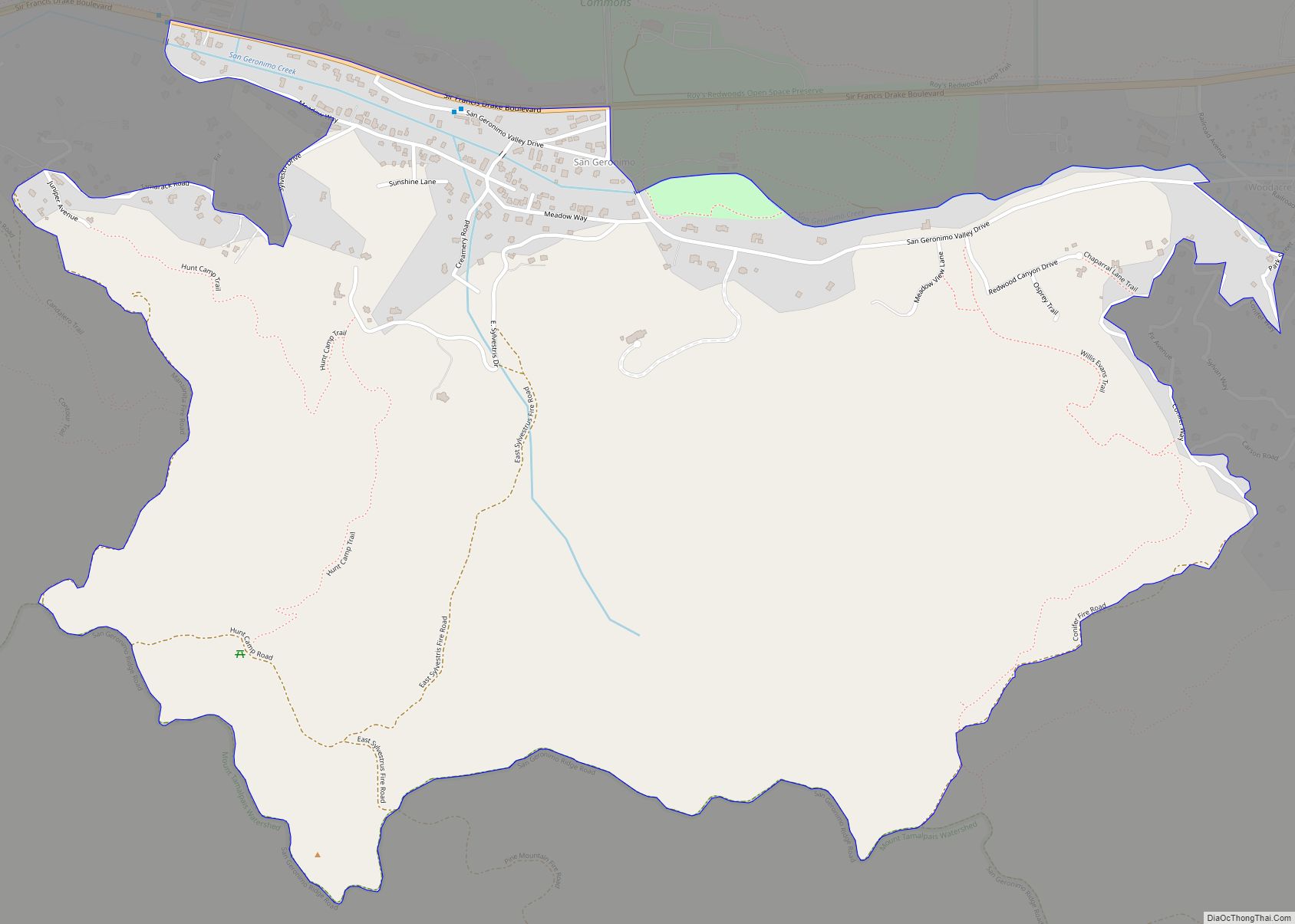 Map of San Geronimo CDP