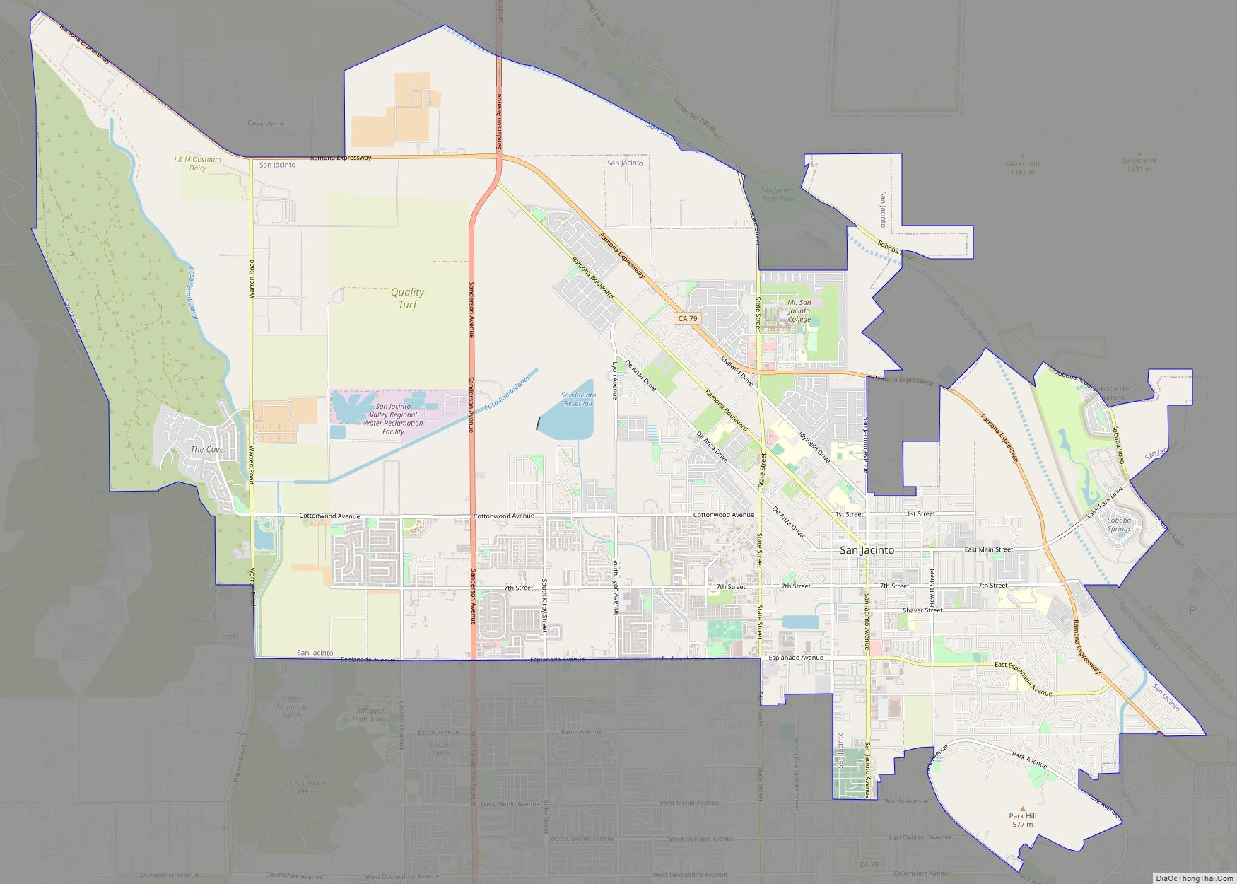 Map of San Jacinto city