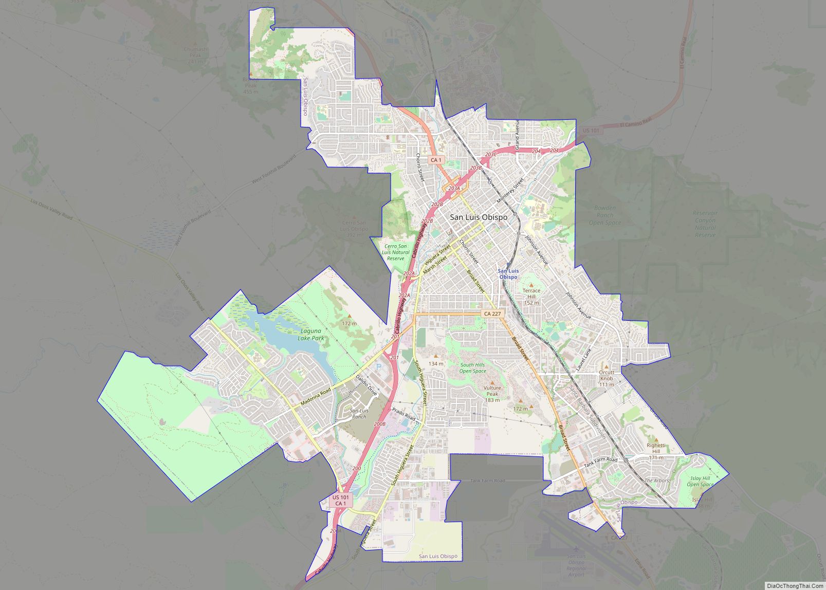 Map of San Luis Obispo city